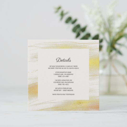Elegant Wedding Details Card. Uitnodiging (Staand voorkant)