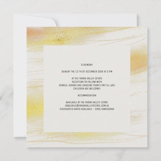 Elegant Wedding Details Card. Uitnodiging (Achterkant)