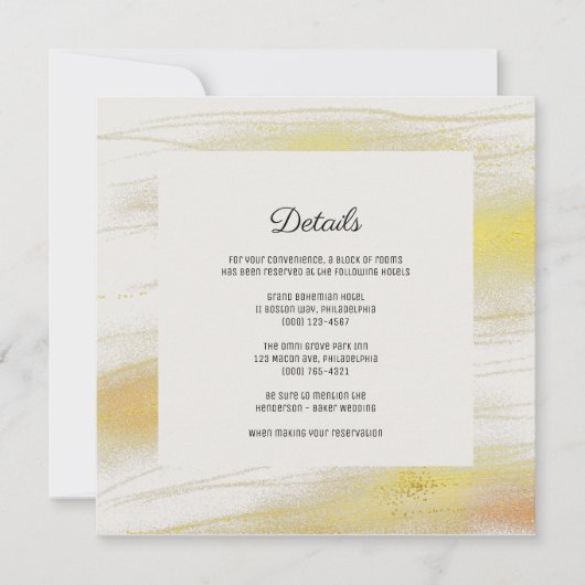 Elegant Wedding Details Card. Uitnodiging (Voorkant)
