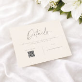 Elegant Wedding Details Card with QR Code Kaart
