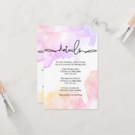 Elegant Wedding Details Kaart. Uitnodiging