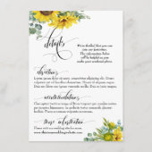 Elegant Wedding Details, Zonnebloemen & Eucalyptus Informatiekaartje (Voorkant)