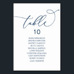 Elegant Wedding Dinner, Gastentabel Kaart<br><div class="desc">De Kaart van de Grafiek van de Grafiek van de Gast van de Dinner van de weddenschap,  Modern Elegant Manuscript. Pas de tekst aan en/of verwijder en vul deze in met de naam van uw trouwpartij (Navy Blue).</div>