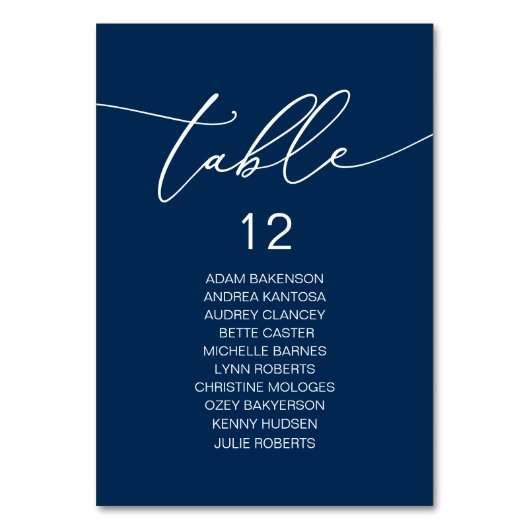 Elegant Wedding Dinner, Gastentabel Kaart (Achterkant)