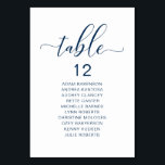Elegant Wedding Dinner, Gastentabel Kaart<br><div class="desc">De Kaart van de Grafiek van de Zeetafel van de Kerst van de weddenschap,  Modern Elegant Navy Blue Script. Pas de tekst aan en/of verwijder en vul deze in met het thema van uw trouwpartij.</div>