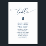 Elegant Wedding Dinner, Gastentabel Kaart<br><div class="desc">De Kaart van de Grafiek van de Grafiek van de Gast van de Dinner van de weddenschap,  Modern Elegant Manuscript. Pas de tekst aan en/of verwijder en vul deze in met de naam van uw trouwpartij (Navy Blue).</div>