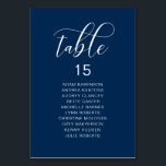 Elegant Wedding Dinner, gastzitje Kaart<br><div class="desc">De Kaart van de Grafiek van de Zeetafel van de Kerst van de weddenschap,  Modern Elegant Navy Blue Script. Pas de tekst aan en/of verwijder en vul deze in met het thema van uw trouwpartij.</div>