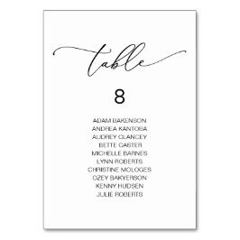 Elegant Wedding Dinner, gastzitje Kaart