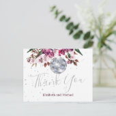 Elegant Wedding Disco Silver Dank u Briefkaart (Staand voorkant)