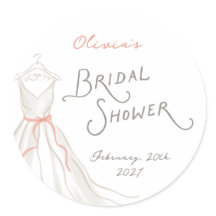Elegant Wedding Dress Bridal Shower Coral Pink