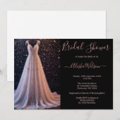 Elegant Wedding Dress Bridal Shower Feestdagenkaart (Voorkant / Achterkant)