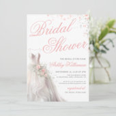 Elegant Wedding Dress Bridal Shower Kaart (Staand voorkant)