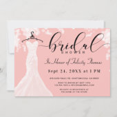 Elegant Wedding Dress Bridal Shower Kaart (Voorkant)