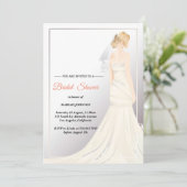 Elegant Wedding Dress Bridal Shower Kaart (Staand voorkant)
