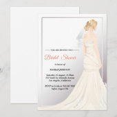 Elegant Wedding Dress Bridal Shower Kaart (Voorkant / Achterkant)