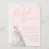 Elegant Wedding Dress Bridal Shower Kaart (Voorkant)