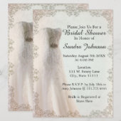 Elegant Wedding Dress Bridal Shower Uitnodiging (Voorkant / Achterkant)