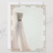 Elegant Wedding Dress Bridal Shower Uitnodiging (Achterkant)