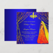 Elegant Wedding Dress Lights Chandelier Uitnodigin Kaart (Voorkant / Achterkant)