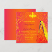 Elegant Wedding Dress Lights Chandelier Uitnodigin Kaart (Voorkant / Achterkant)