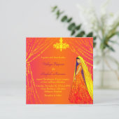 Elegant Wedding Dress Lights Chandelier Uitnodigin Kaart (Staand voorkant)