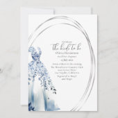 Elegant Wedding Dress, Silver Lijst Vrijgezellenfe Save The Date (Voorkant)