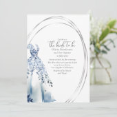 Elegant Wedding Dress, Silver Lijst Vrijgezellenfe Save The Date (Staand voorkant)