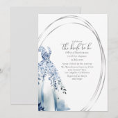Elegant Wedding Dress, Silver Lijst Vrijgezellenfe Save The Date (Voorkant / Achterkant)
