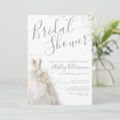 Elegant Wedding Dress Vrijgezellenfeest Kaart (Staand voorkant)