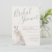 Elegant Wedding Dress Vrijgezellenfeest Kaart (Staand voorkant)