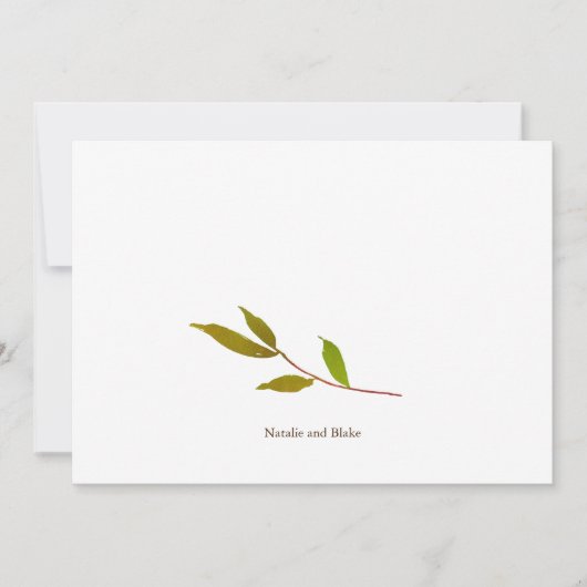 Elegant Wedding Eenvoudig Dank u en Noteer Kaart Notitiekaartje (Voorkant)