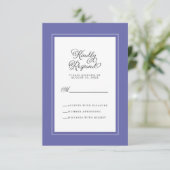 Elegant Wedding Enclosure Blue & White RSVP Kaartje (Staand voorkant)
