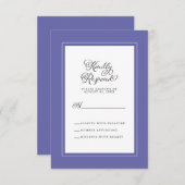 Elegant Wedding Enclosure Blue & White RSVP Kaartje (Voorkant / Achterkant)