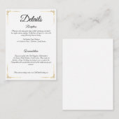 Elegant Wedding Enclosure Card Gold Details Insert Informatiekaartje (Voorkant / Achterkant)