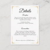 Elegant Wedding Enclosure Card Gold Details Insert Informatiekaartje (Voorkant)