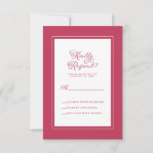 Elegant Wedding Enclosure Trendy Magenta Red White
