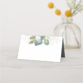 Elegant Wedding Eucalyptus en Gold Foliage Plaatskaartje (Achterkant)