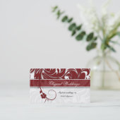 Elegant Wedding Event Planner Floral Leaf Red Visitekaartje (Staand voorkant)