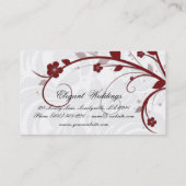 Elegant Wedding Event Planner Floral Leaf Red Visitekaartje (Achterkant)