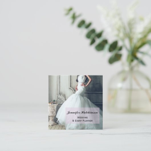 Elegant Wedding Event Planner Square Visitekaartje (Staand voorkant)