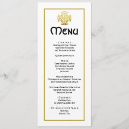 Elegant Wedding Faux Gold Celtic Cross Wedding Menu