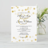 Elegant Wedding Faux Gold Foil Glitter Lights Kaart (Staand voorkant)