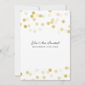 Elegant Wedding Faux Gold Foil Glitter Lights Kaart (Achterkant)