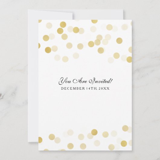 Elegant Wedding Faux Gold Foil Glitter Lights Kaart (Achterkant)