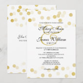 Elegant Wedding Faux Gold Foil Glitter Lights Kaart (Voorkant / Achterkant)