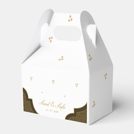 Elegant wedding favor boxes editable bedankdoosjes (Voorkant Zijde)