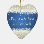Elegant Wedding Favor Dazzling Sparkles Blue Keramisch Ornament (Links)
