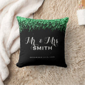 Elegant Wedding Favor Falling Stars Emerald Green Kussen (Deken)