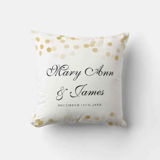 Elegant Wedding Favor Gold Foil Glitter Lights Kussen (Voorkant)