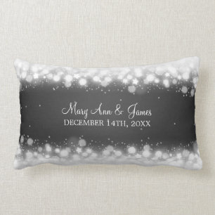 Elegant Wedding Favor Magic Sparkle Black Kussen